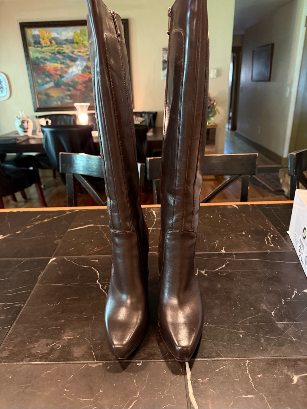Via Spiga Brown Leather Heel Boots
